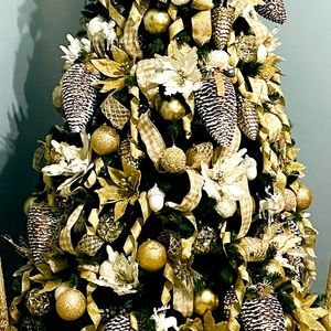 Two large oversized holiday ornaments